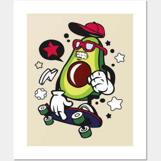 Avocado Skater Posters and Art